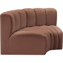  Manufacturer Color_Cognac -- Arc 60" Cognac Vegan Leather Upholstered 2 pc Modular Sectional IMAGE 4