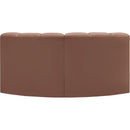  Manufacturer Color_Cognac -- Arc 60" Cognac Vegan Leather Upholstered 2 pc Modular Sectional IMAGE 5