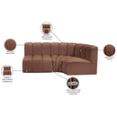  Manufacturer Color_Cognac -- Arc 84" Cognac Vegan Leather Upholstered 3 pc Modular Sectional IMAGE 12