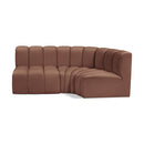  Manufacturer Color_Cognac -- Arc 84" Cognac Vegan Leather Upholstered 3 pc Modular Sectional IMAGE 1