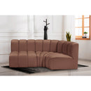  Manufacturer Color_Cognac -- Arc 84" Cognac Vegan Leather Upholstered 3 pc Modular Sectional IMAGE 2