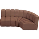  Manufacturer Color_Cognac -- Arc 84" Cognac Vegan Leather Upholstered 3 pc Modular Sectional IMAGE 3