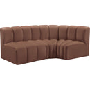  Manufacturer Color_Cognac -- Arc 84" Cognac Vegan Leather Upholstered 3 pc Modular Sectional IMAGE 4