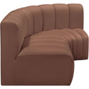  Manufacturer Color_Cognac -- Arc 84" Cognac Vegan Leather Upholstered 3 pc Modular Sectional IMAGE 5