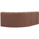  Manufacturer Color_Cognac -- Arc 84" Cognac Vegan Leather Upholstered 3 pc Modular Sectional IMAGE 6