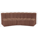  Manufacturer Color_Cognac -- Arc 86" Cognac Vegan Leather Upholstered 3 pc Modular Sectional IMAGE 11