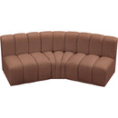  Manufacturer Color_Cognac -- Arc 86" Cognac Vegan Leather Upholstered 3 pc Modular Sectional IMAGE 3