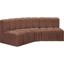  Manufacturer Color_Cognac -- Arc 86" Cognac Vegan Leather Upholstered 3 pc Modular Sectional IMAGE 4