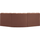  Manufacturer Color_Cognac -- Arc 86" Cognac Vegan Leather Upholstered 3 pc Modular Sectional IMAGE 6