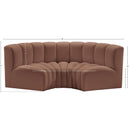 Manufacturer Color_Cognac -- Arc 80" Cognac Vegan Leather Upholstered 3 pc Modular Sectional IMAGE 11