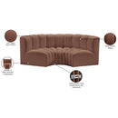  Manufacturer Color_Cognac -- Arc 80" Cognac Vegan Leather Upholstered 3 pc Modular Sectional IMAGE 12