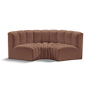  Manufacturer Color_Cognac -- Arc 80" Cognac Vegan Leather Upholstered 3 pc Modular Sectional IMAGE 1