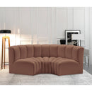  Manufacturer Color_Cognac -- Arc 80" Cognac Vegan Leather Upholstered 3 pc Modular Sectional IMAGE 2