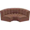  Manufacturer Color_Cognac -- Arc 80" Cognac Vegan Leather Upholstered 3 pc Modular Sectional IMAGE 3