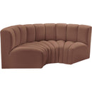  Manufacturer Color_Cognac -- Arc 80" Cognac Vegan Leather Upholstered 3 pc Modular Sectional IMAGE 4