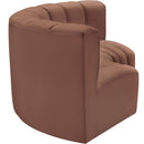 Meridian Arc Cognac Vegan Leather 3 pc Modular Sectional IMAGE 5