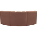  Manufacturer Color_Cognac -- Arc 80" Cognac Vegan Leather Upholstered 3 pc Modular Sectional IMAGE 6