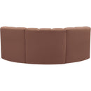 Meridian Arc Cognac Vegan Leather 3 pc Modular Sectional IMAGE 6