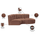  Manufacturer Color_Cognac -- Arc 70" Cognac Vegan Leather Upholstered 3 pc Modular Sectional IMAGE 12