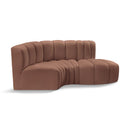  Manufacturer Color_Cognac -- Arc 70" Cognac Vegan Leather Upholstered 3 pc Modular Sectional IMAGE 1