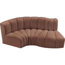  Manufacturer Color_Cognac -- Arc 70" Cognac Vegan Leather Upholstered 3 pc Modular Sectional IMAGE 3