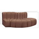  Manufacturer Color_Cognac -- Arc 77" Cognac Vegan Leather Upholstered 3 pc Modular Sectional IMAGE 10
