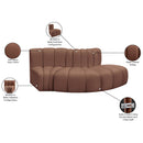  Manufacturer Color_Cognac -- Arc 77" Cognac Vegan Leather Upholstered 3 pc Modular Sectional IMAGE 11