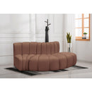  Manufacturer Color_Cognac -- Arc 77" Cognac Vegan Leather Upholstered 3 pc Modular Sectional IMAGE 2