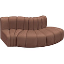  Manufacturer Color_Cognac -- Arc 77" Cognac Vegan Leather Upholstered 3 pc Modular Sectional IMAGE 3