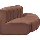  Manufacturer Color_Cognac -- Arc 77" Cognac Vegan Leather Upholstered 3 pc Modular Sectional IMAGE 4