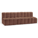 Meridian Arc Cognac Vegan Leather 3 pc Modular Sectional IMAGE 11