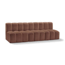  Manufacturer Color_Cognac -- Arc 89.5" Cognac Vegan Leather Upholstered 3 pc Modular Sectional IMAGE 1
