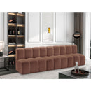  Manufacturer Color_Cognac -- Arc 89.5" Cognac Vegan Leather Upholstered 3 pc Modular Sectional IMAGE 2