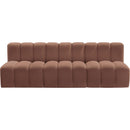 Meridian Arc Cognac Vegan Leather 3 pc Modular Sectional IMAGE 3