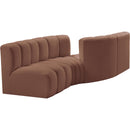  Manufacturer Color_Cognac -- Arc 108" Cognac Vegan Leather Upholstered 4 pc Modular Sectional IMAGE 3
