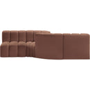  Manufacturer Color_Cognac -- Arc 108" Cognac Vegan Leather Upholstered 4 pc Modular Sectional IMAGE 5