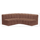  Manufacturer Color_Cognac -- Arc 103" Cognac Vegan Leather Upholstered 4 pc Modular Sectional IMAGE 11