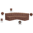  Manufacturer Color_Cognac -- Arc 103" Cognac Vegan Leather Upholstered 4 pc Modular Sectional IMAGE 12