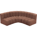  Manufacturer Color_Cognac -- Arc 103" Cognac Vegan Leather Upholstered 4 pc Modular Sectional IMAGE 3