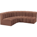  Manufacturer Color_Cognac -- Arc 103" Cognac Vegan Leather Upholstered 4 pc Modular Sectional IMAGE 4