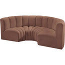  Manufacturer Color_Cognac -- Arc 88" Cognac Vegan Leather Upholstered 4 pc Modular Sectional IMAGE 4