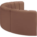  Manufacturer Color_Cognac -- Arc 88" Cognac Vegan Leather Upholstered 4 pc Modular Sectional IMAGE 5