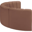 Meridian Arc Cognac Vegan Leather 4 pc Modular Sectional IMAGE 5