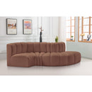  Manufacturer Color_Cognac -- Arc 104" Cognac Vegan Leather Upholstered 4 pc Modular Sectional IMAGE 2