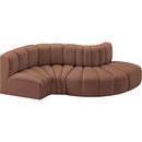  Manufacturer Color_Cognac -- Arc 104" Cognac Vegan Leather Upholstered 4 pc Modular Sectional IMAGE 3