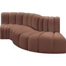  Manufacturer Color_Cognac -- Arc 104" Cognac Vegan Leather Upholstered 4 pc Modular Sectional IMAGE 4