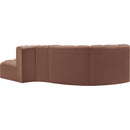 Meridian Arc Cognac Vegan Leather 4 pc Modular Sectional IMAGE 5