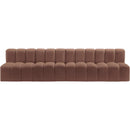 Manufacturer Color_Cognac -- Arc 119" Cognac Vegan Leather Upholstered 4 pc Modular Sectional IMAGE 3