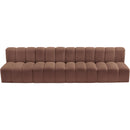  Manufacturer Color_Cognac -- Arc 119" Cognac Vegan Leather Upholstered 4 pc Modular Sectional IMAGE 4