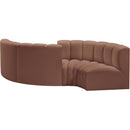  Manufacturer Color_Cognac -- Arc 102" Cognac Vegan Leather Upholstered 4 pc Modular Sectional IMAGE 6